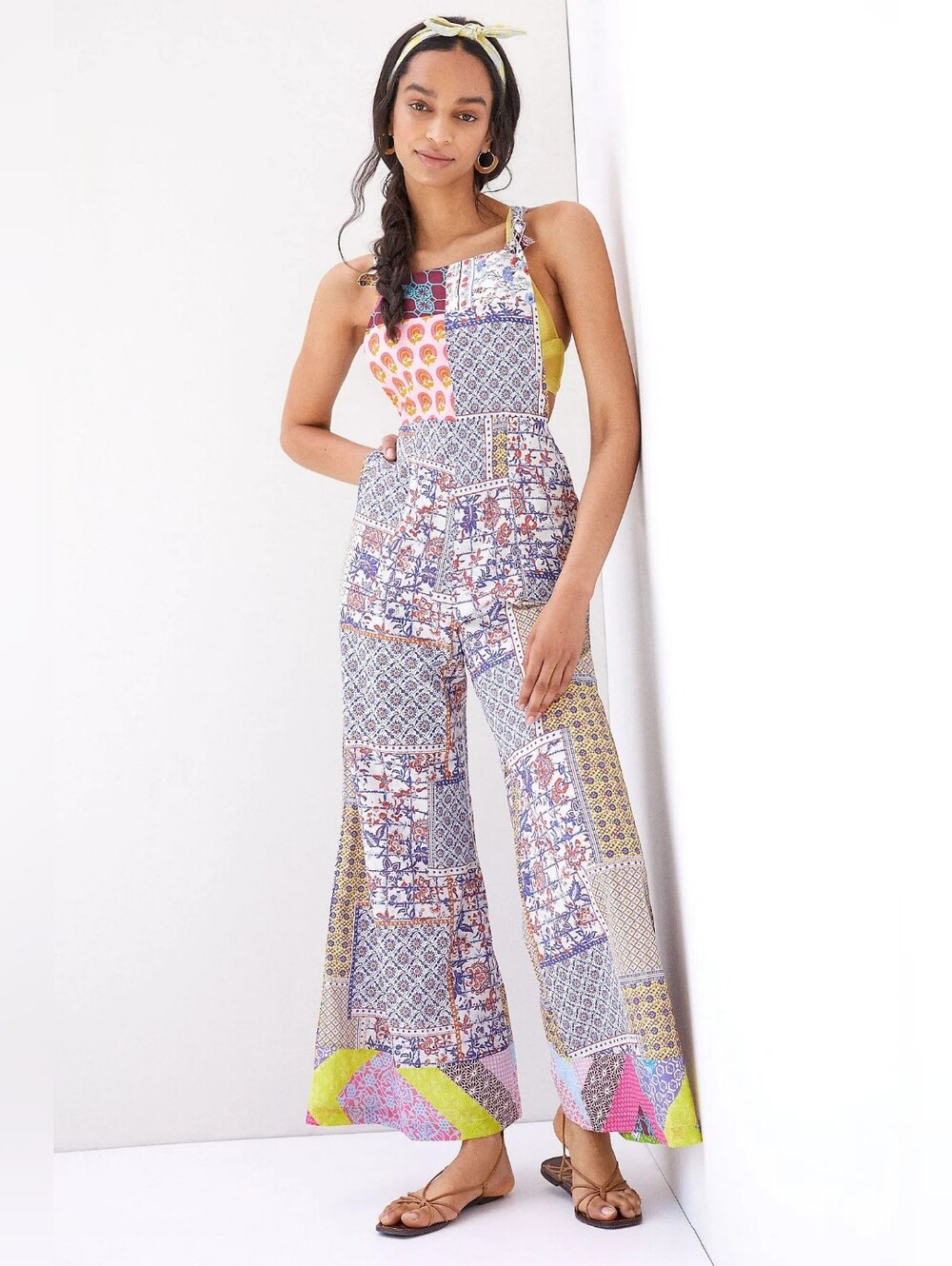 Amazing Anthropologie Let Me Be Patchwork Overalls size Sm